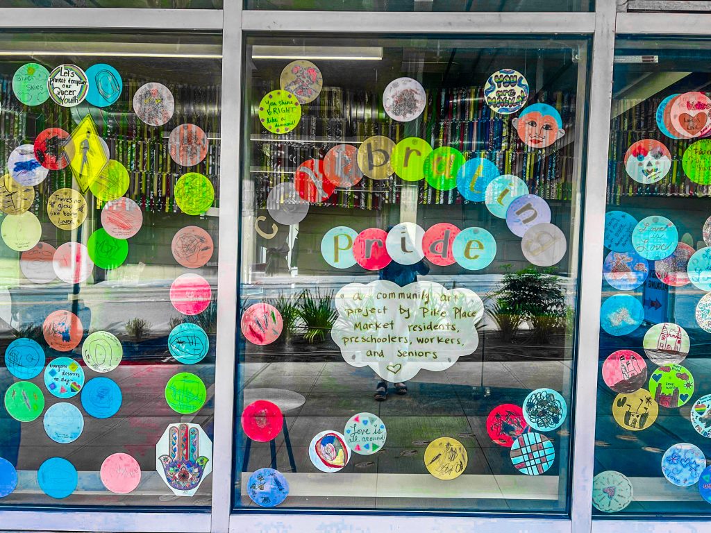 Pride Window Display at The Market Commons